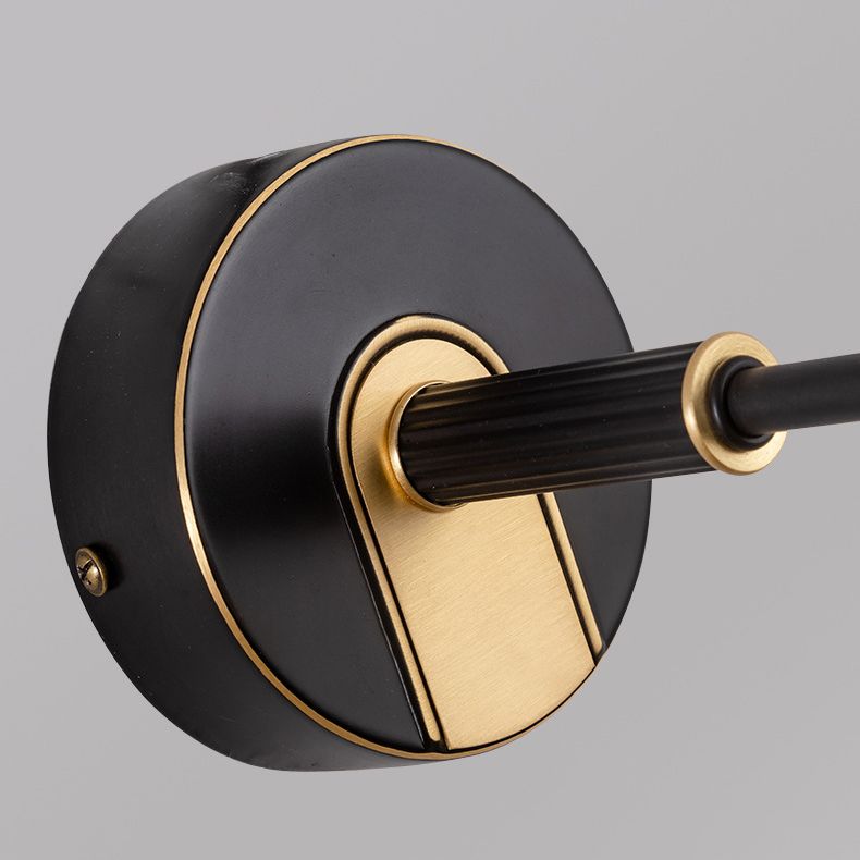 Leigh Industrial Wall Lamp - Brass & Black Detail