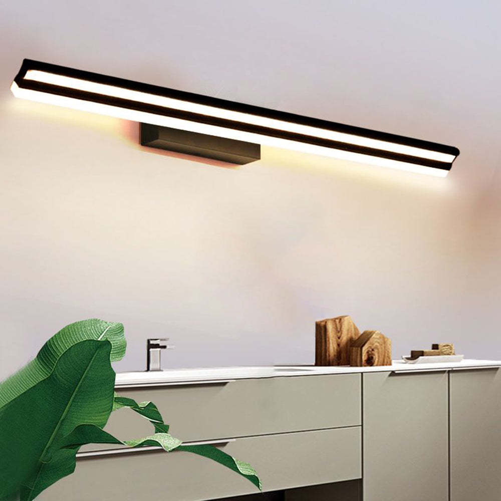Modern black metal acrylic linear wall lamp