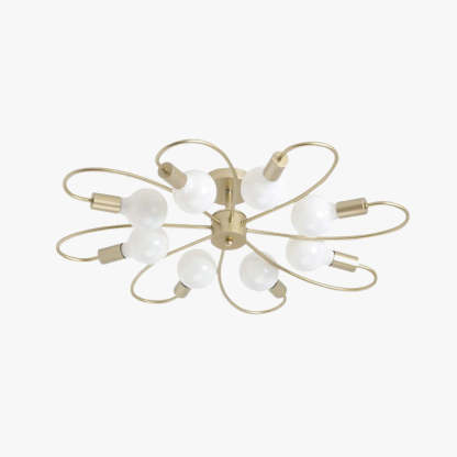 Valentina Modern Metal Flush Mount Ceiling Light with gold finish
