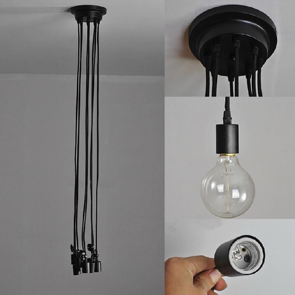 Alessio Spider Chandelier Details: Bulb socket and wiring