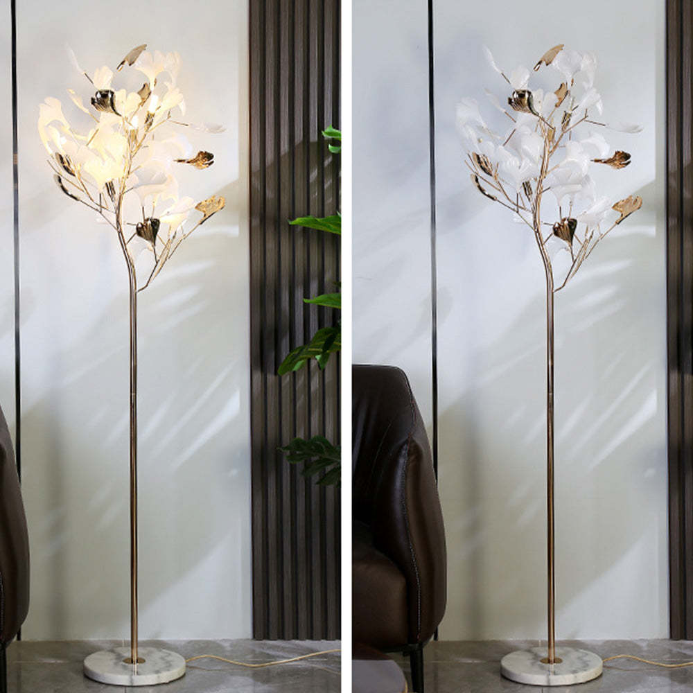 Olivia floor lamp with leaf design in modern interior