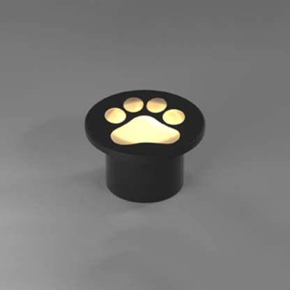 Minori Cat Paw Outdoor Ground Light - Black and Gold
