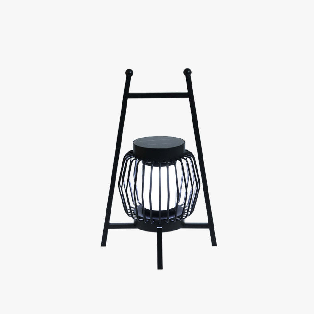 Black Nordic Solar Lantern Outdoor Floor Lamp
