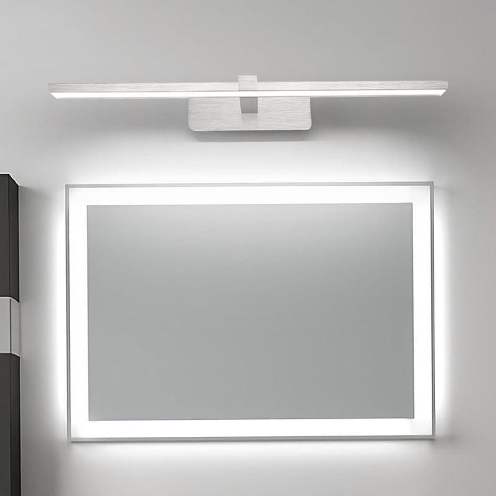 Bathroom mirror with LED lights and wall lamp
