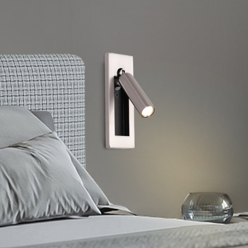 Orr Modern Rotatable Metal Spotlight Cylindrical Rectangular Nickel