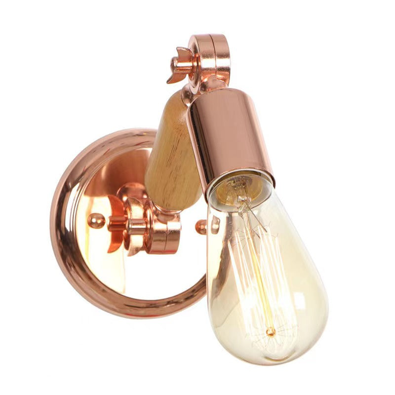 Alessio Wall Lamp: Copper, Wood, and Edison Bulb Lighting