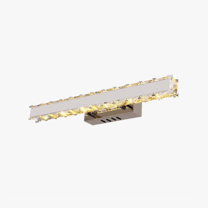 Kristy Modern Rectangular Metal Crystal Mirror Front Wall Lamp