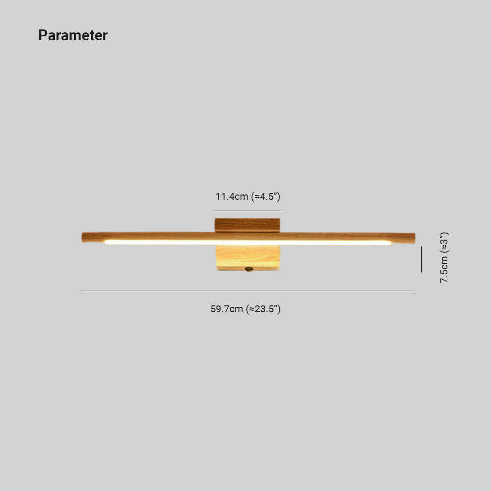 Ozawa Mirror Front Wall Lamp Dimensions - Acrylic and Wood