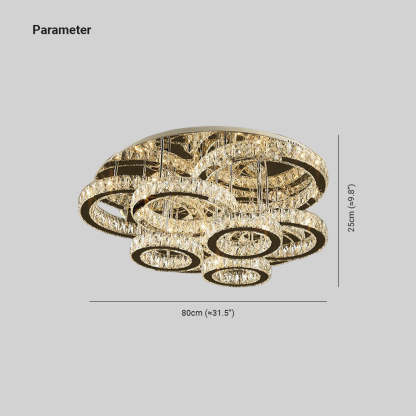 Kristy Modern Crystal Ring Pendant Light Dimensions