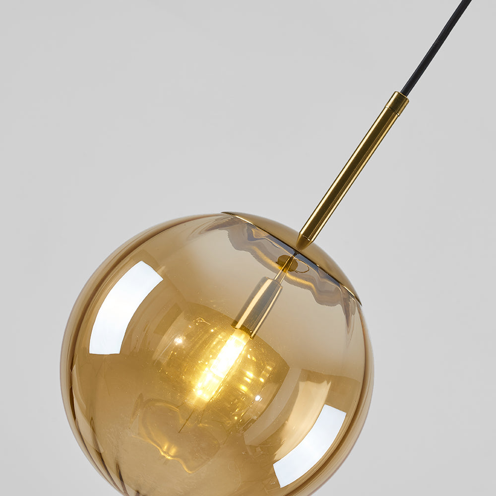 Amber glass bubble pendant light. Modern lighting.