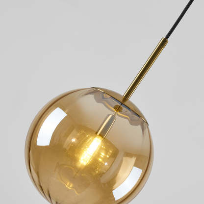 Amber glass bubble pendant light. Modern lighting.