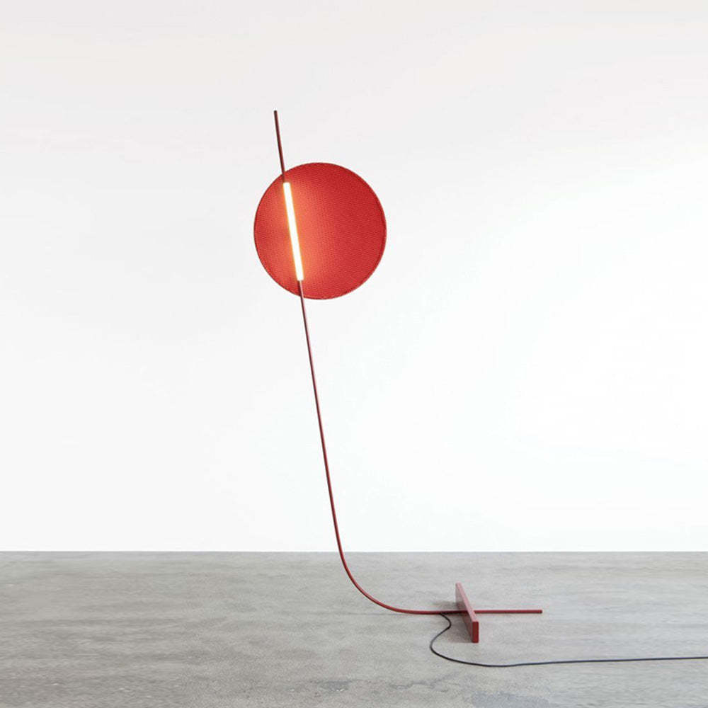 Elif Blood Moon Floor Lamp, Postmodern Red Metal Lighting
