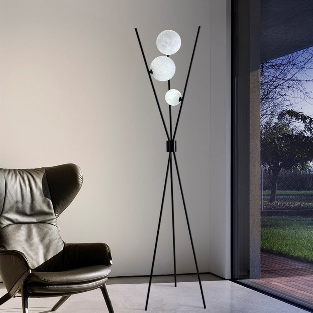 Valentina Tripod Floor Lamp/Table Lamp, Metal/Acrylic