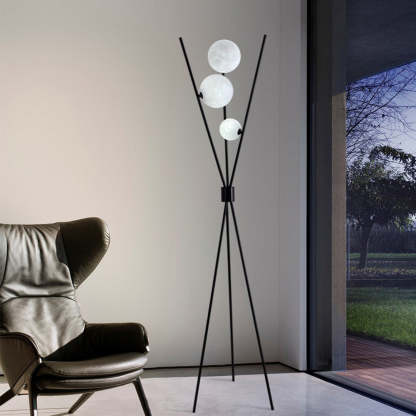 Valentina Tripod Floor Lamp/Table Lamp, Metal/Acrylic