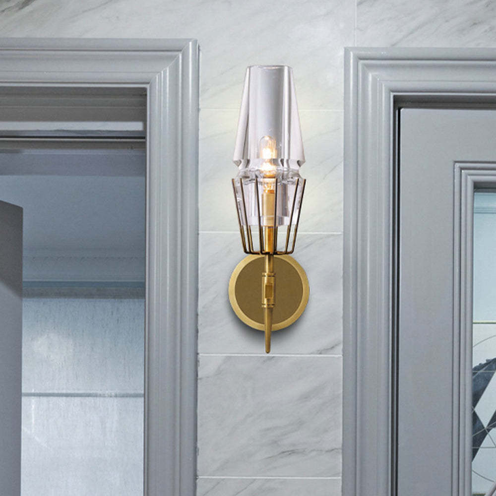 Blair Glass and Metal Vintage Wall Lamp