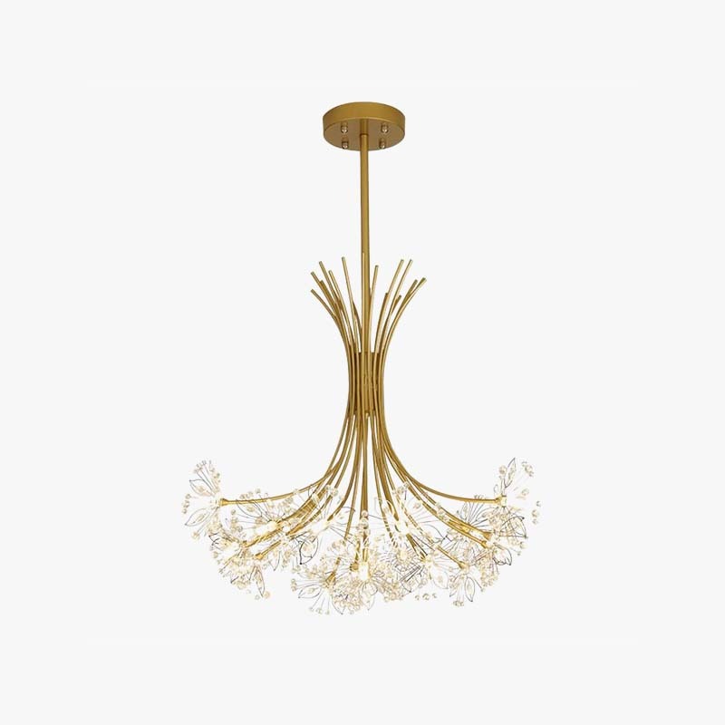 Gold Lily Art Deco Chandelier