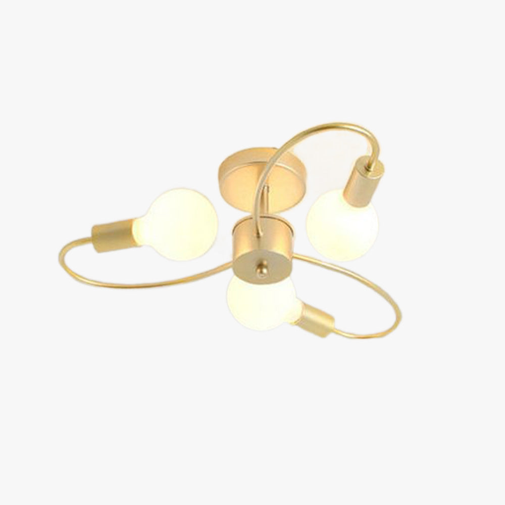 Valentina Modern Gold Metal Flush Mount Ceiling Light