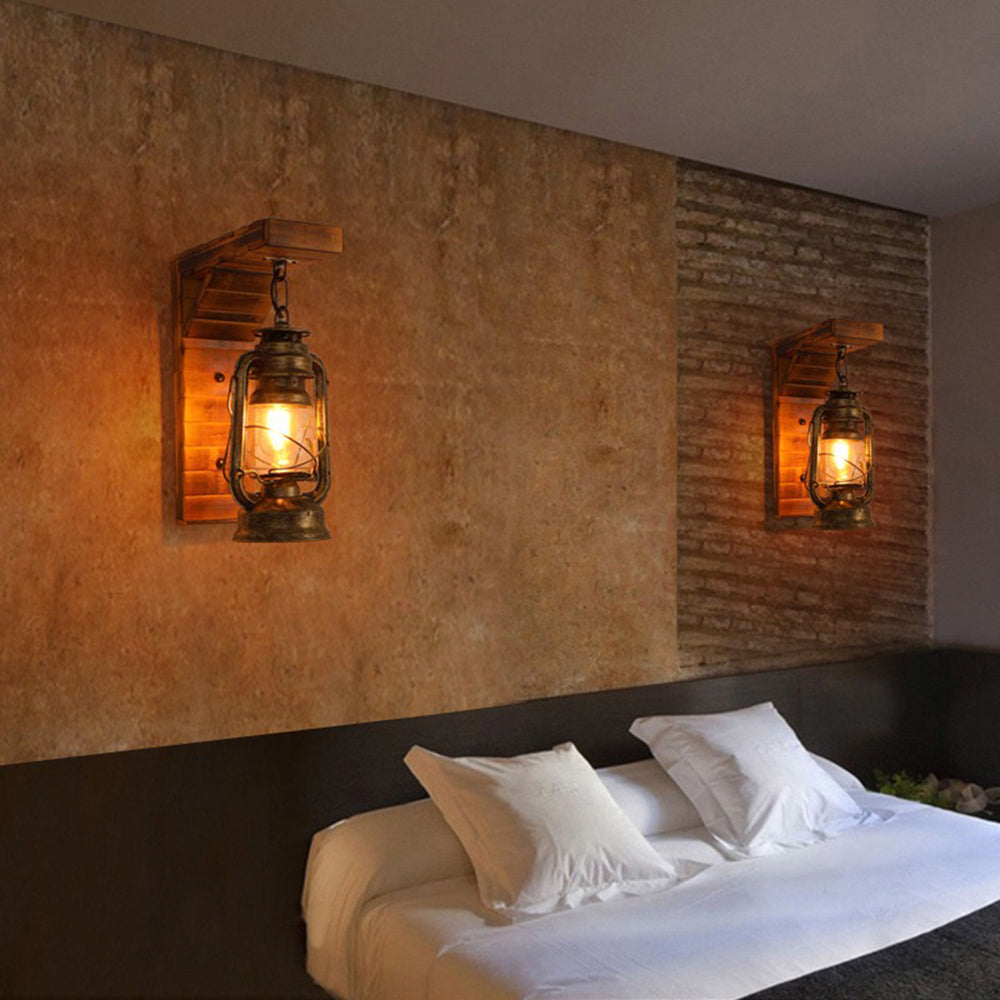 Bedroom Austin lantern wall sconces lighting