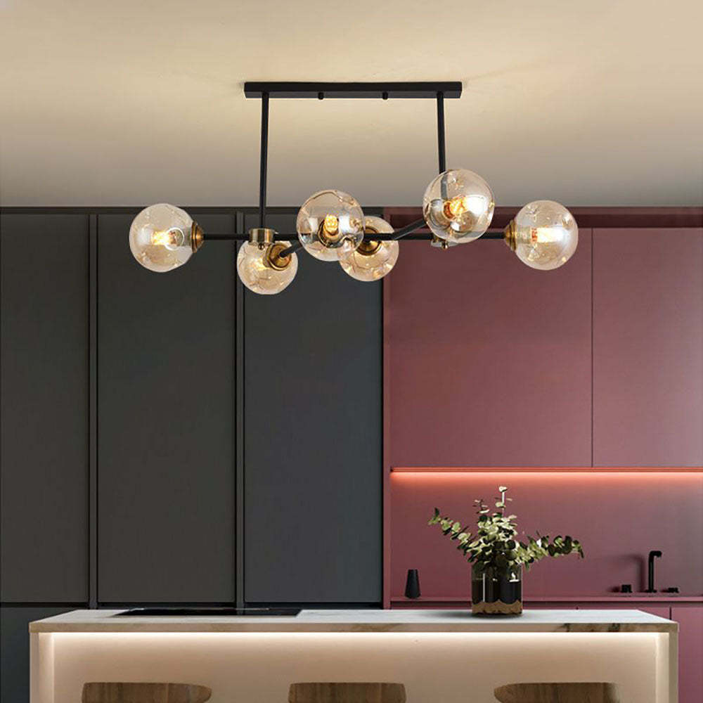 Modern bubble pendant light in kitchen setting