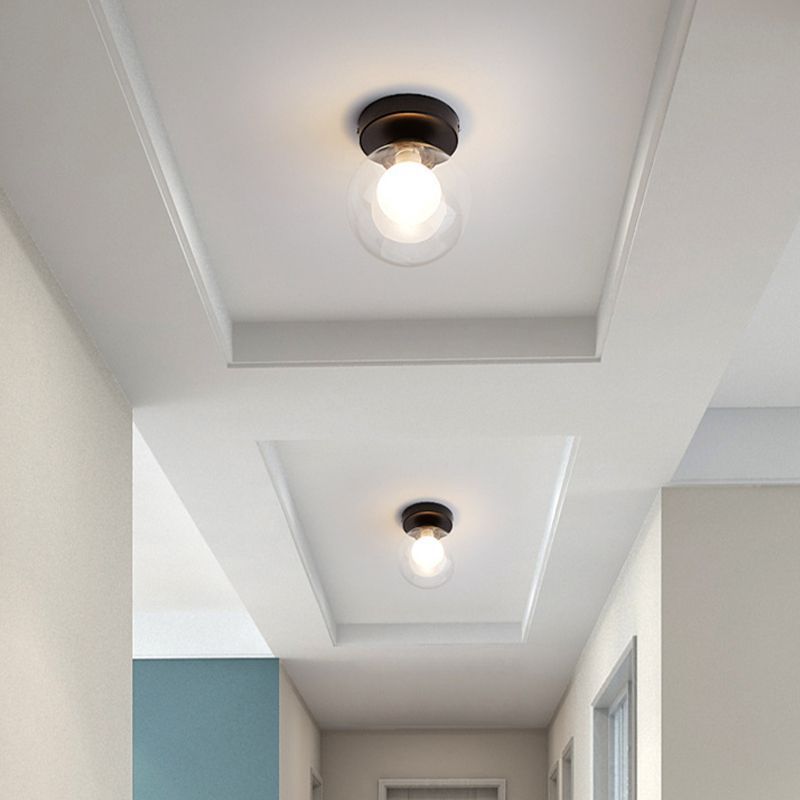 Modern art deco flush mount ceiling lights in hallway