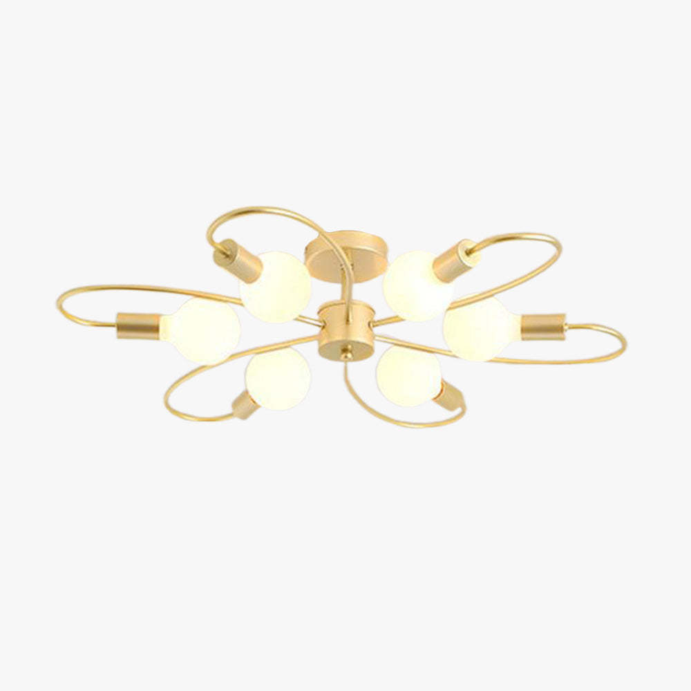 Valentina modern gold ceiling light with bulbs
