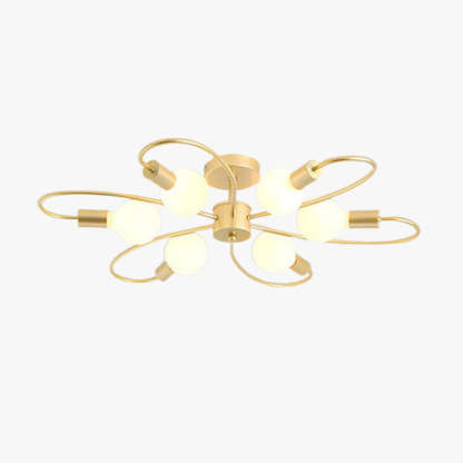 Valentina modern gold ceiling light with bulbs