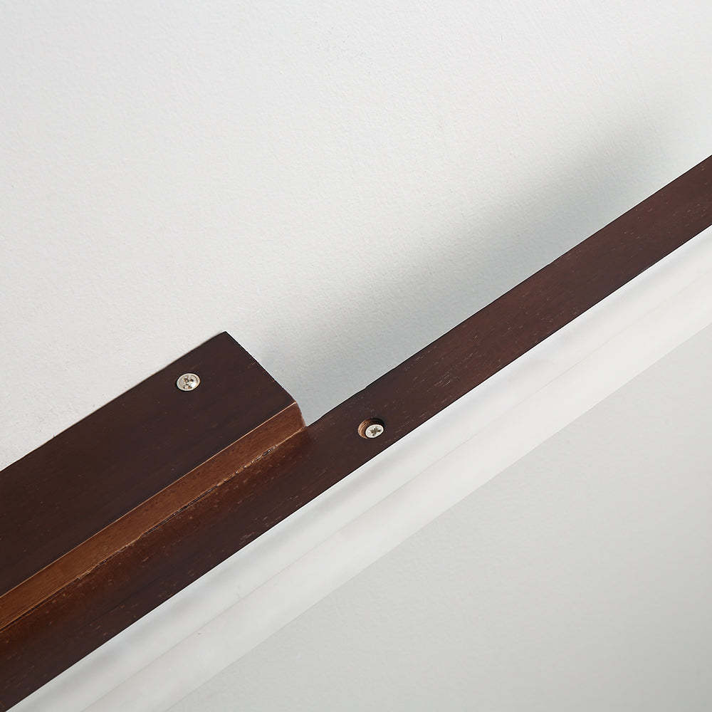 Walnut Leigh wood wall lamp detail. Modern lighting