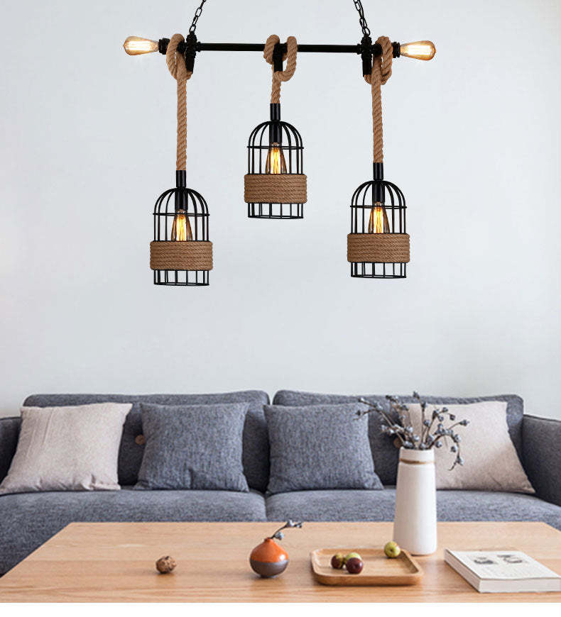 Retro pendant light Epoch in a living room setting