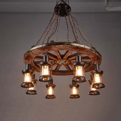 Walnut Rudder Pendant Light - Vintage Style