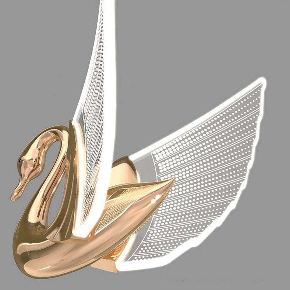 Kady Art Deco Swan Wall Lamp, gold swan lamp