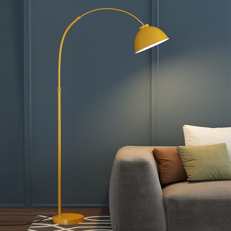 Yellow arc floor lamp modern living room lighting