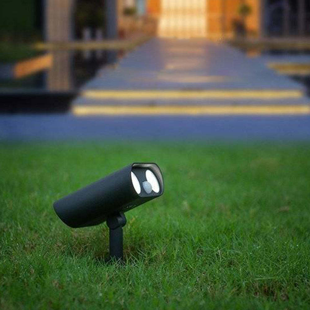 Orr Modern Black Outdoor Spotlight on grass