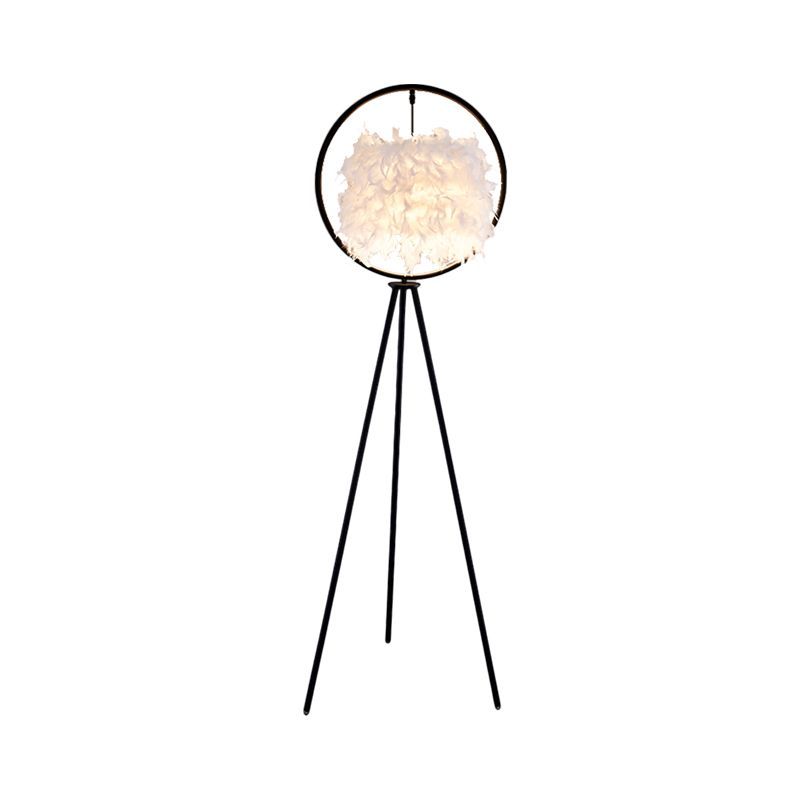 O'Moore Feather Ring Tripod Floor Lamp - modern design