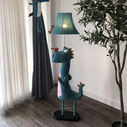 Blue Dinosaur Floor Lamp for Kids Room
