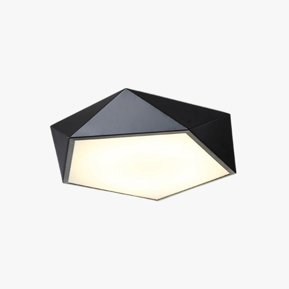 Quinn Modern Flush Mount Ceiling Light, Black, Geometric Design