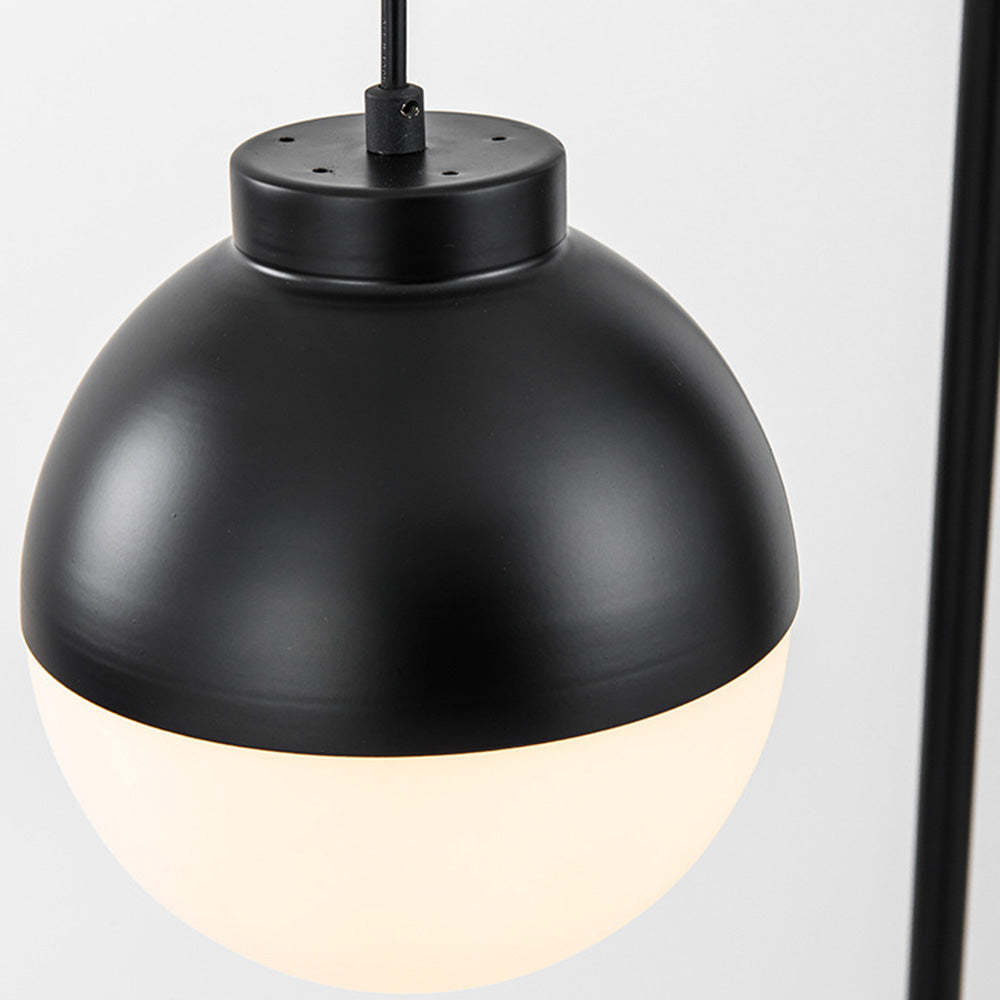 Valentina Floor Lamp - Black Metal Shade and Frosted Glass Bulb Detail