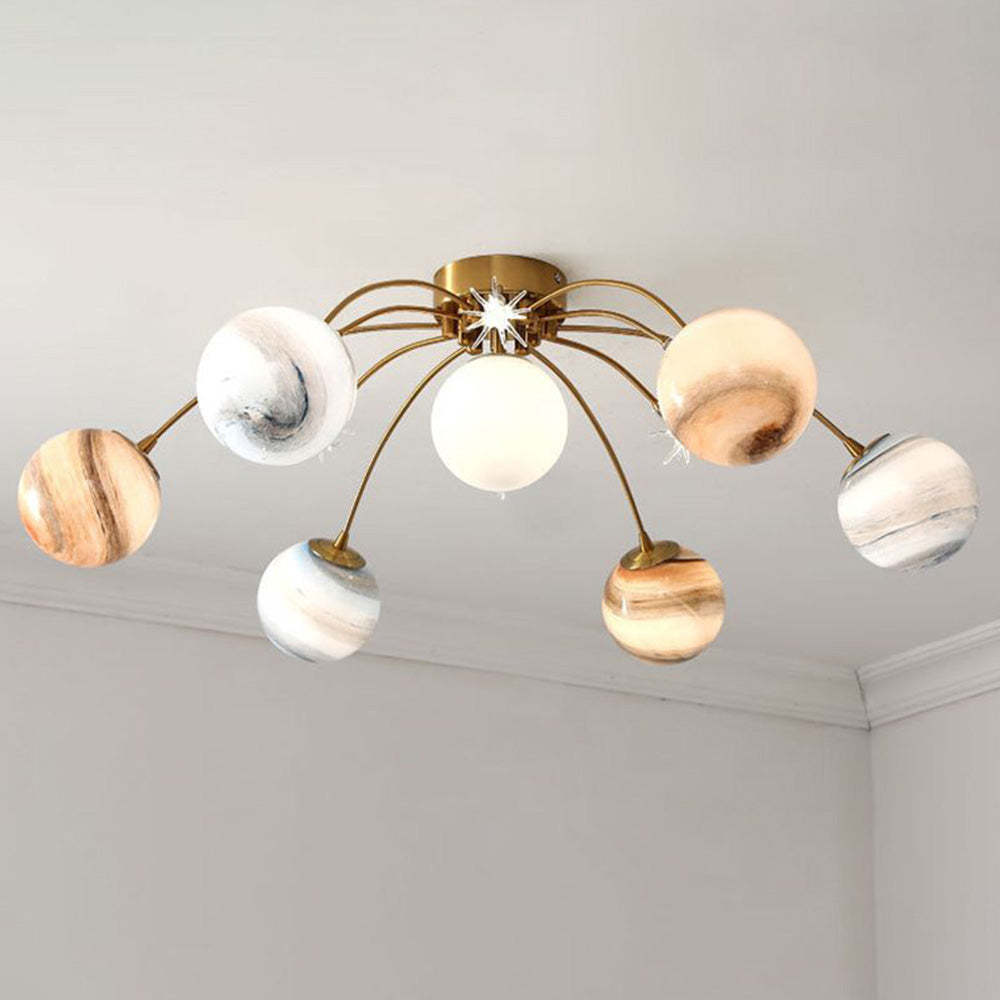 Elif planet flush mount ceiling light fixture