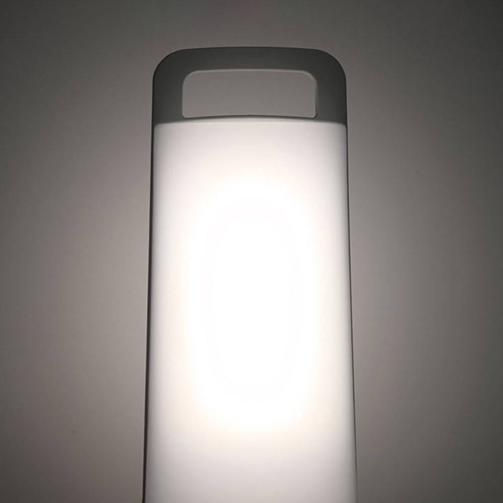Las Sola Orr White Portable Solar Lamp - Lit View