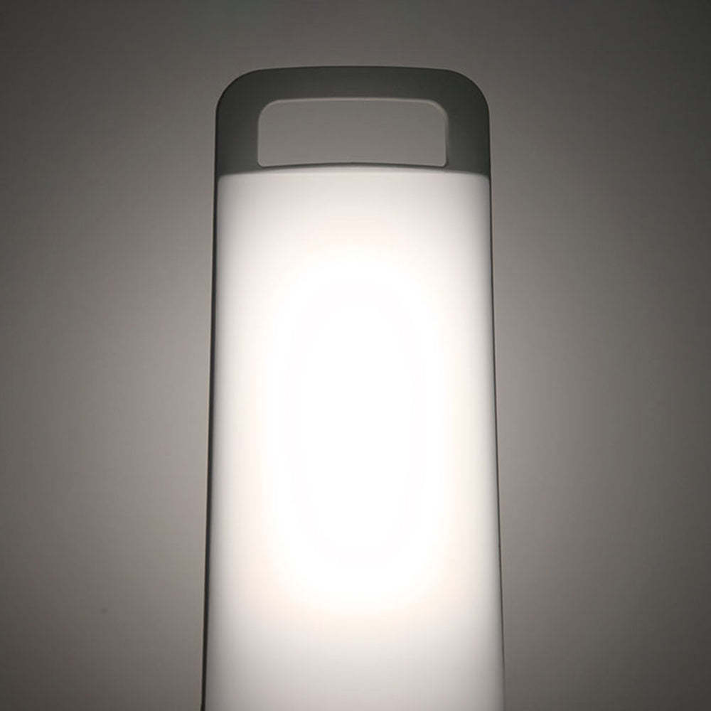 Las Sola Orr White Portable Solar Lamp - Lit View