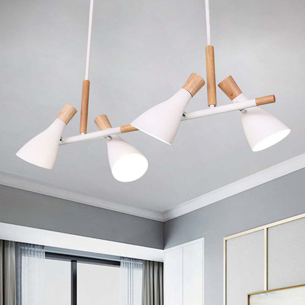 Morandi style pendant light with wood accents