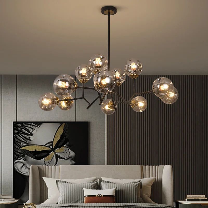 Valentina Pendant Light in Bedroom - Metal & Glass Design