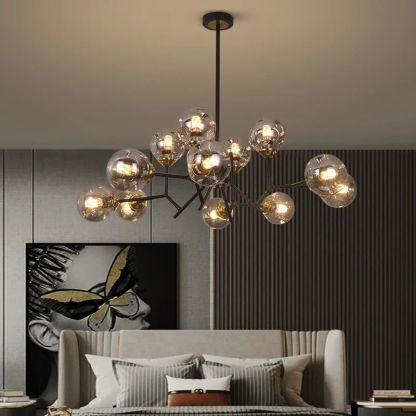 Valentina Pendant Light in Bedroom - Metal & Glass Design