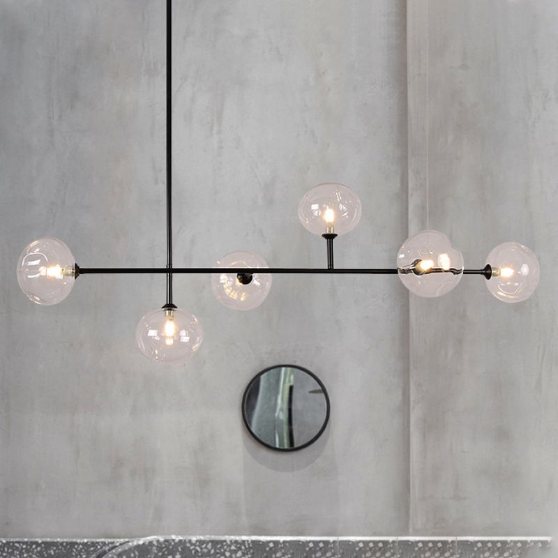 Valentina pendant light, glass sphere lights, black finish, modern design