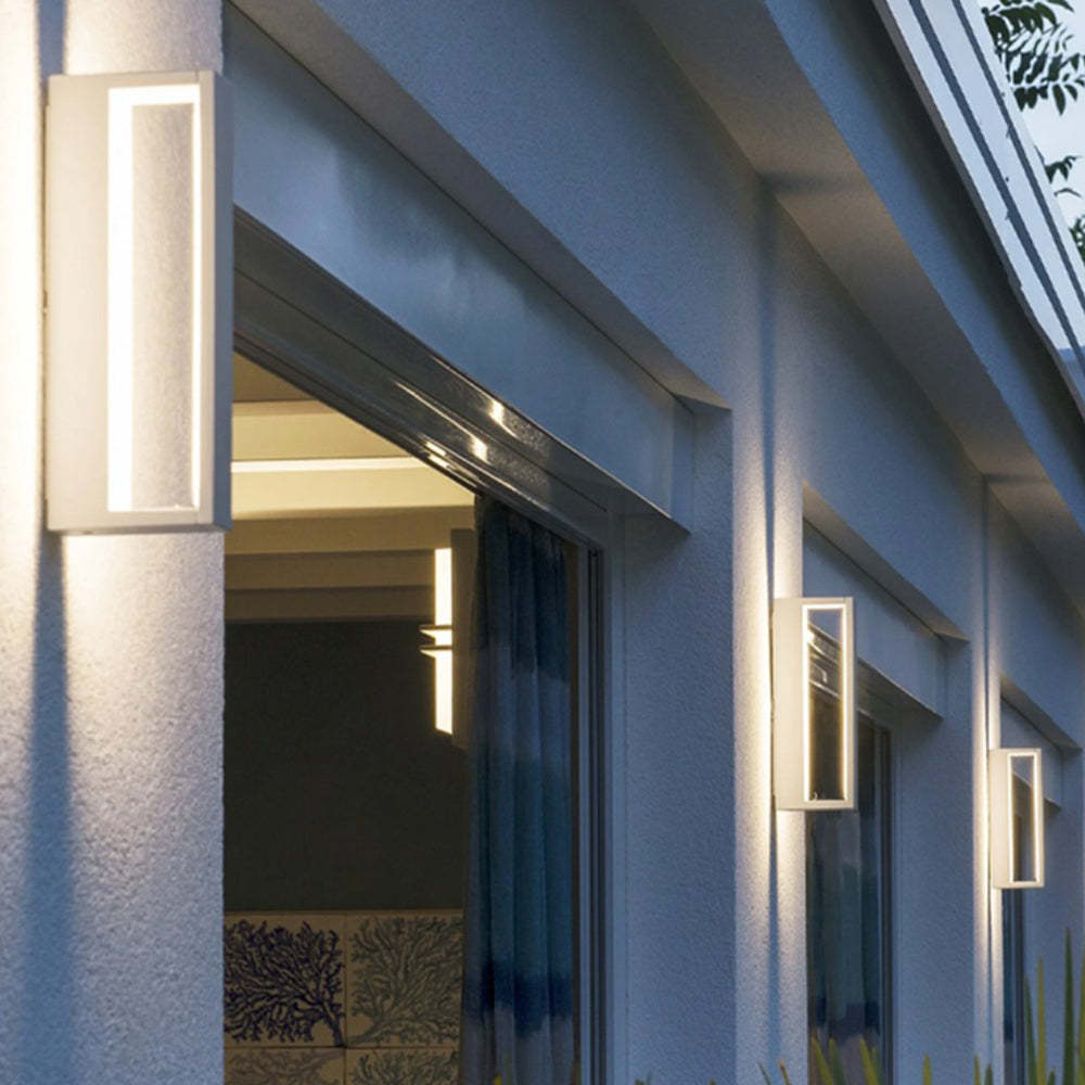 Orr Modern Outdoor Wall Lamp illuminating exterior facade