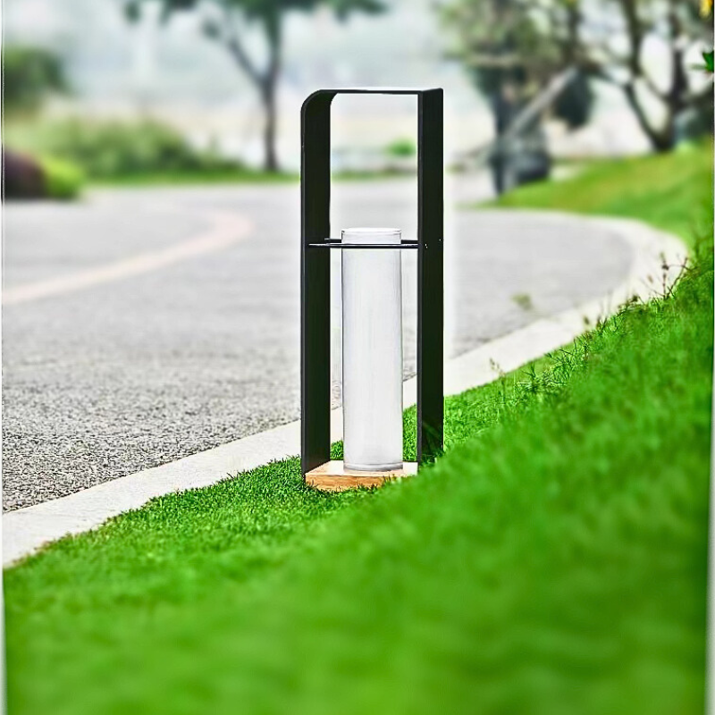 Orr minimalist outdoor floor lamp on lawn. Garden lighting. Orr Minimalist Cuboid Candle Outdoor Floor Lamp Garden