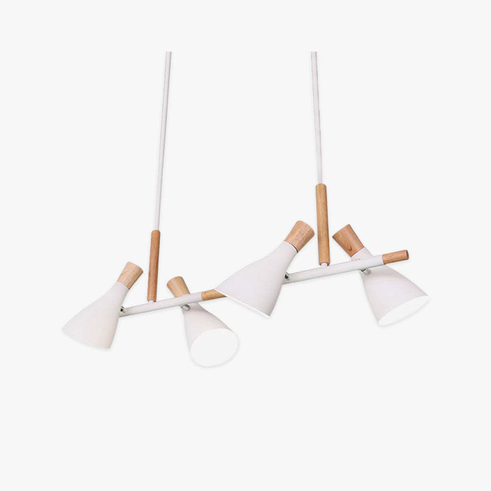 White Morandi pendant light with wood accents