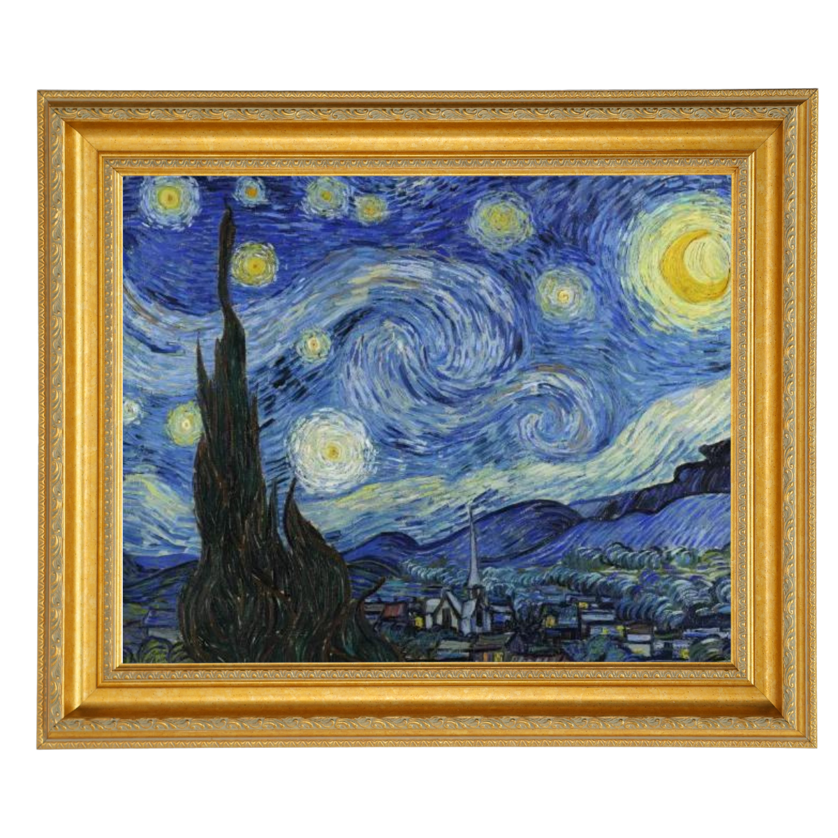Van Gogh Starry Night framed oil painting reproduction for home decor