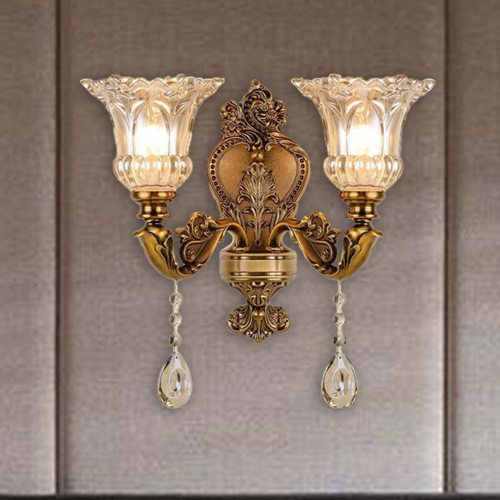Félicie Wall Lamp: Vintage floral glass sconce