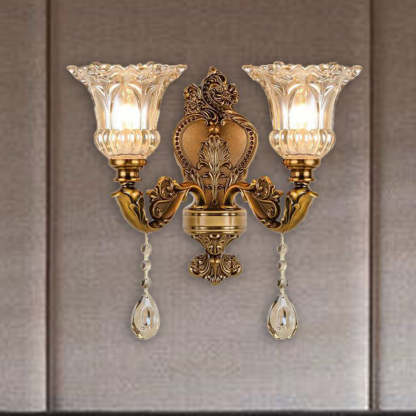 Félicie Wall Lamp: Vintage floral glass sconce