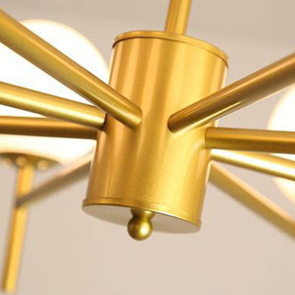 Gold Alessio pendant light, metal structure detail